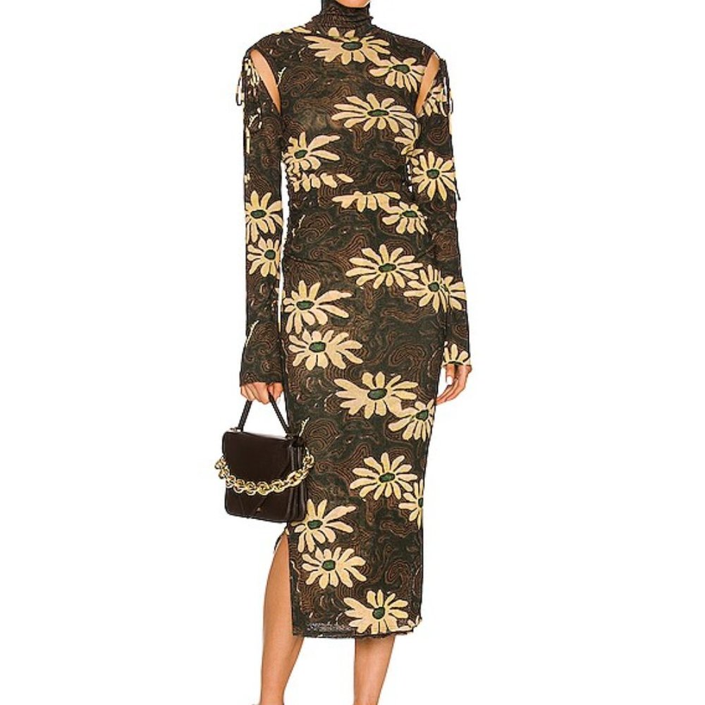 NANUSHKA Black Aleid Floral Dress